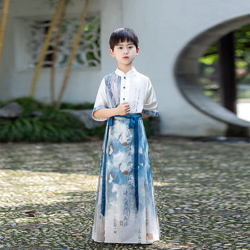 男童马面裙夏季短袖薄款
