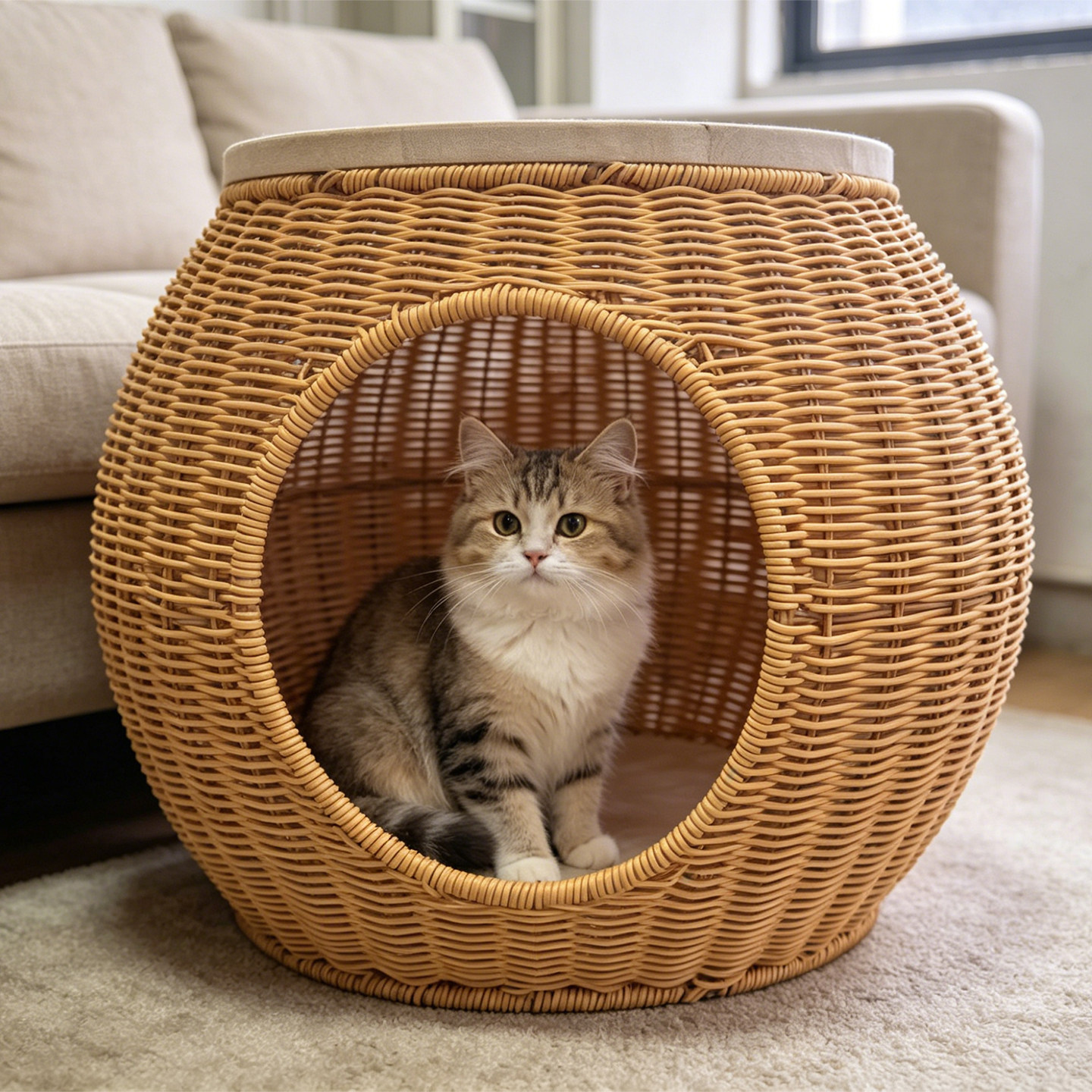 怡喵园猫爬架配件手工藤编猫笼编织篮猫窝加厚实木板圆板diy材料