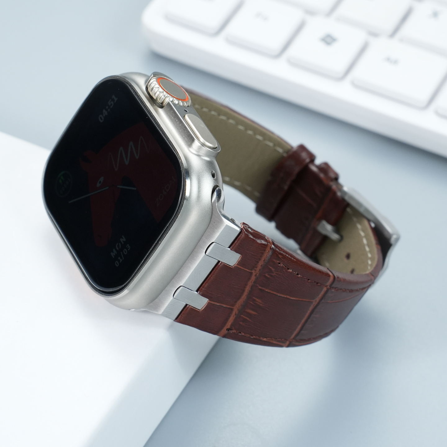 苹果手表皇家橡树真皮鳄纹表带