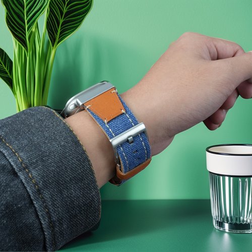 雷米龙苹果手表尼龙帆布运动