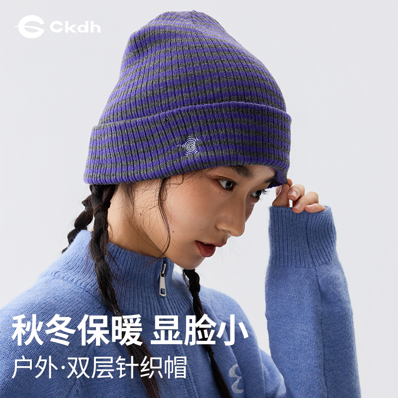 CKDH韩系紫色包头冷帽女显脸小