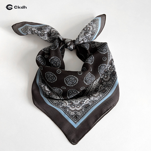 CKDH复古文艺丝巾2025秋季新款男女街舞滑板包头头巾高级感小方巾