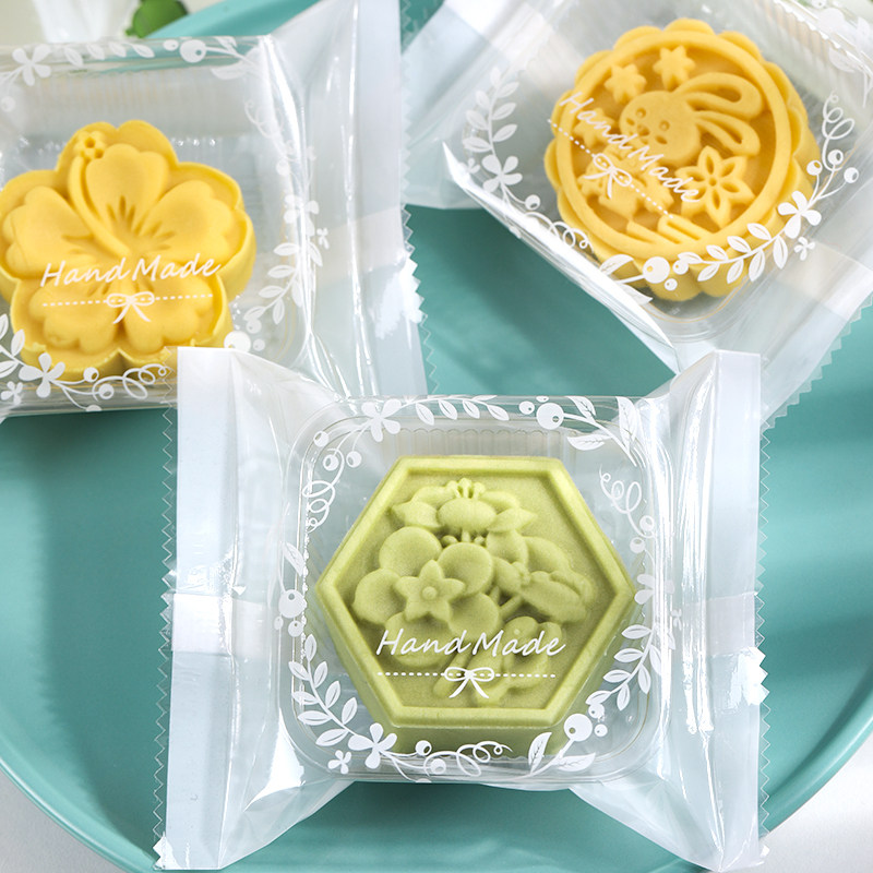 绿豆糕鲜花茶月饼桃花酥包装袋50克80g100透明白花环机封袋面包袋,厨房/烹饪用具,点心包装盒/包装袋,淘宝优惠券,粉丝福利购,淘宝优惠卷