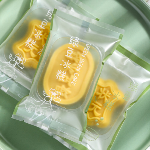 绿豆糕包装袋机封老式传统椭圆绿豆冰糕透明托小袋子清新30克50g