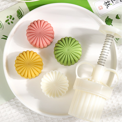 冰皮月饼模具绿豆糕糕点包子磨具食品手压定量可调商用50g克立体