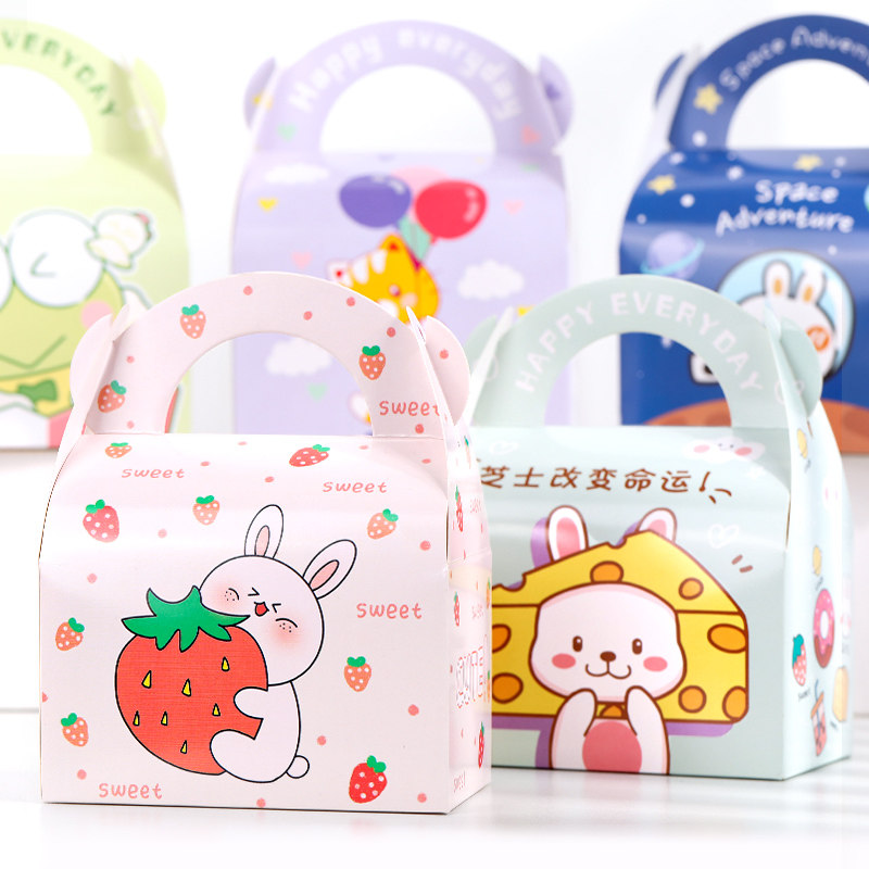 卡通动物礼品宝宝满月糖果盒小纸盒牛轧糖烘焙蛋糕幼儿园手作礼盒