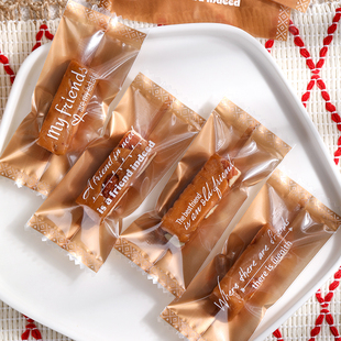 太妃糖包装袋牛轧糖海盐杏仁咖啡糖机封袋200只新年透明糖果袋子