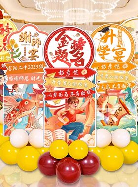 升学谢师宴布置装饰金榜题名KT板