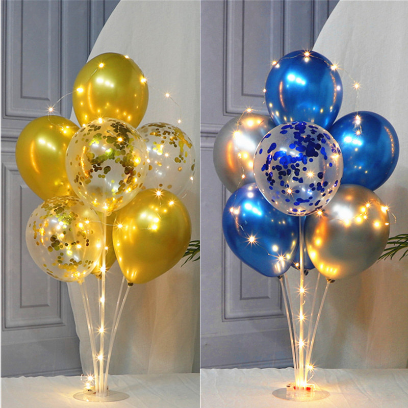 发光气球桌飘立柱生日装饰品场景布置儿童宝宝周年庆派对路引支架