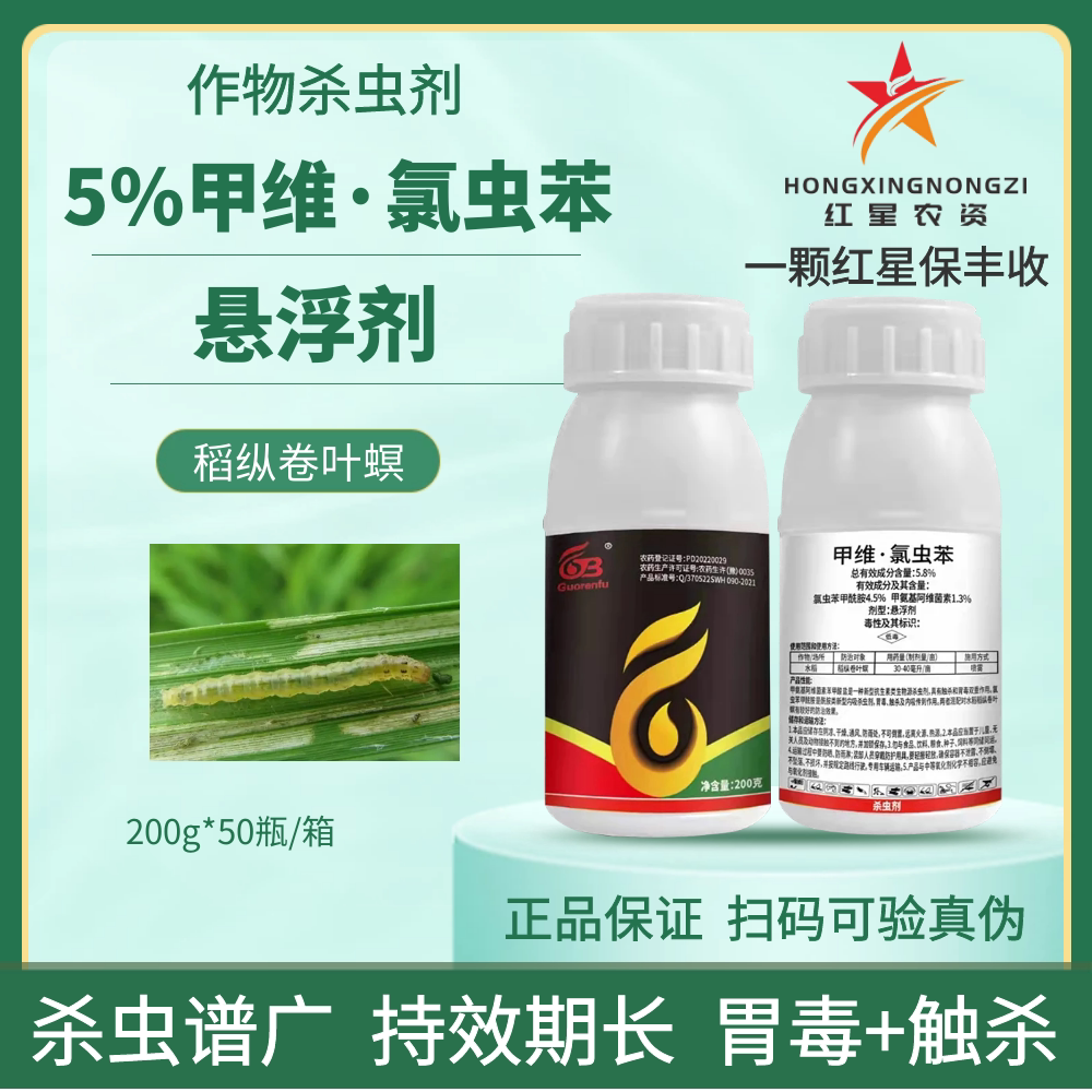 阿维菌素氯虫苯甲酰胺稻纵卷叶螟玉米螟菜青虫食心虫粘虫农药杀虫