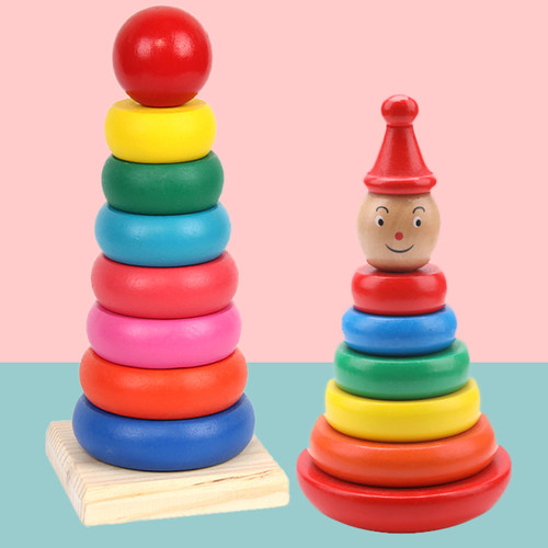 彩虹塔叠叠乐早教益智玩具不倒翁