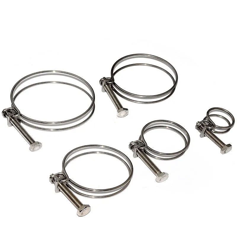 10个装双钢丝不锈钢喉箍钢丝箍强力喉箍钢丝喉箍橡胶管卡箍