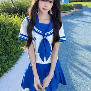 【南川小水】秋柚语原创jk制服日系海军领水手服花绀色收腰短袖