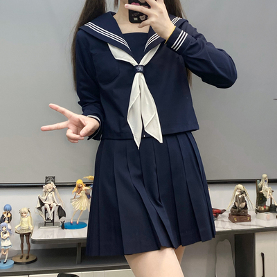 【秋柚语】正统jk制服基础款水手服白三本学院风中间服水手服套装