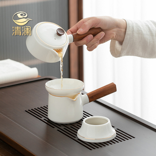 茶杯公道杯泡茶单壶主人杯 羊脂玉茶壶功夫品茗杯陶瓷茶具家用套装