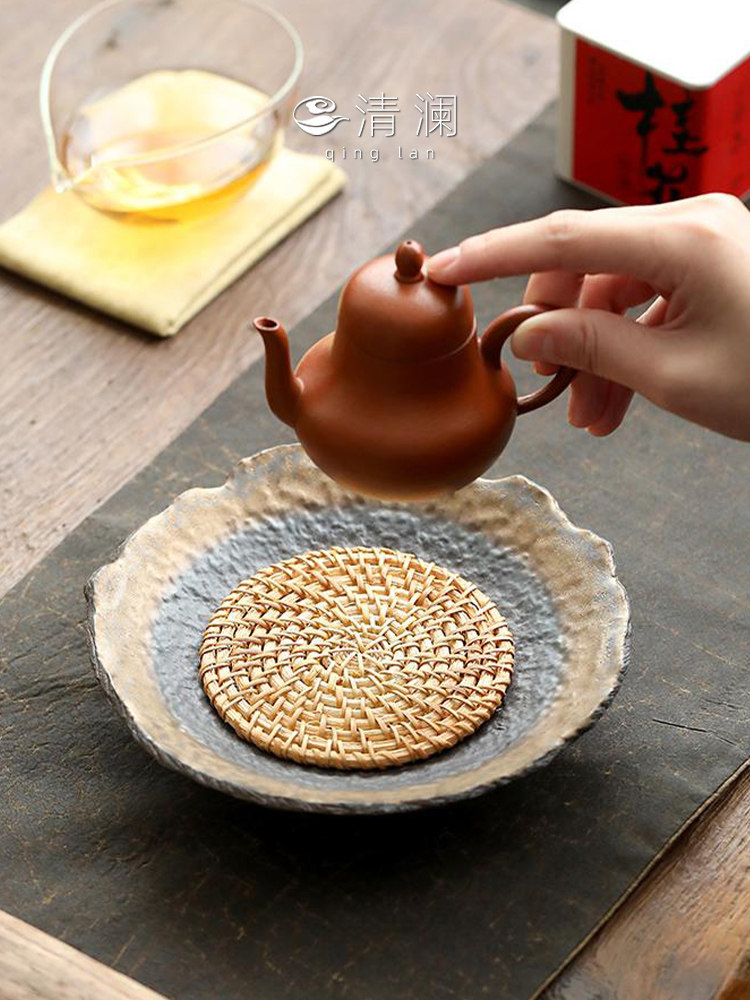 清澜陶瓷壶承壶垫家用干泡台功夫茶具配件储水式养壶底座茶托盘