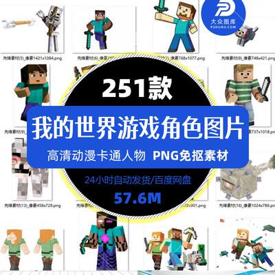 Minecraft我的世界游戏角色设计热转印服装图案png免抠图片素材