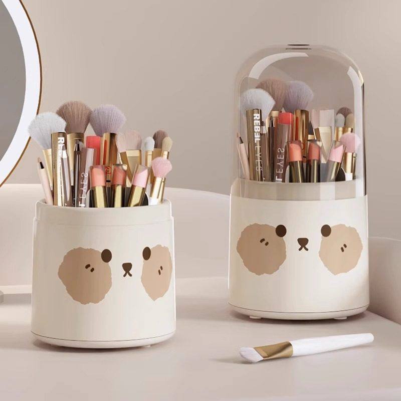 化妆品收纳盒旋转防尘化妆刷收纳筒梳妆台桌面笔筒口红眼影置物架,收纳整理,毛绒玩具收纳桶/箱,淘宝优惠券,粉丝福利购,淘宝优惠卷