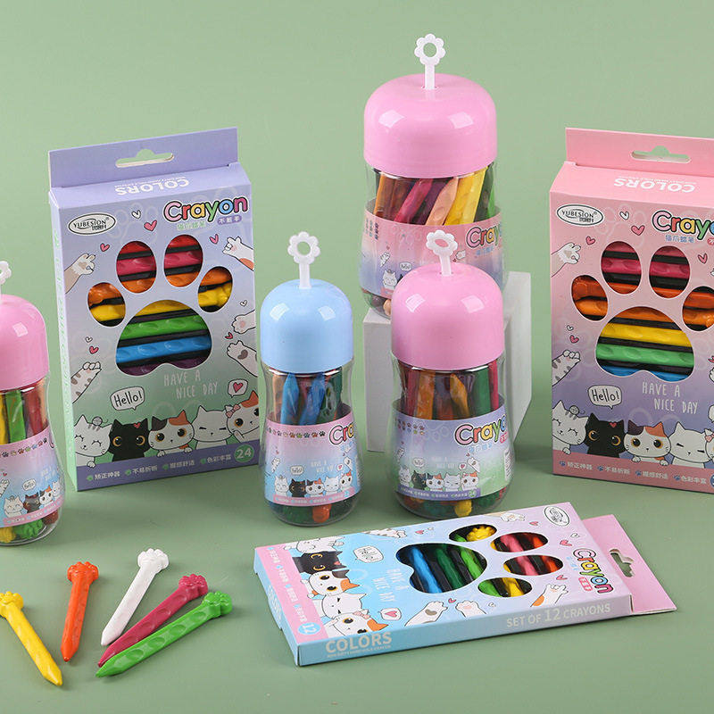 猫爪蜡笔不脏手12色24色36色儿童画笔小学生学习用品学生绘画蜡笔,文具电教/文化用品/商务用品,蜡笔,淘宝优惠券,粉丝福利购,淘宝优惠卷
