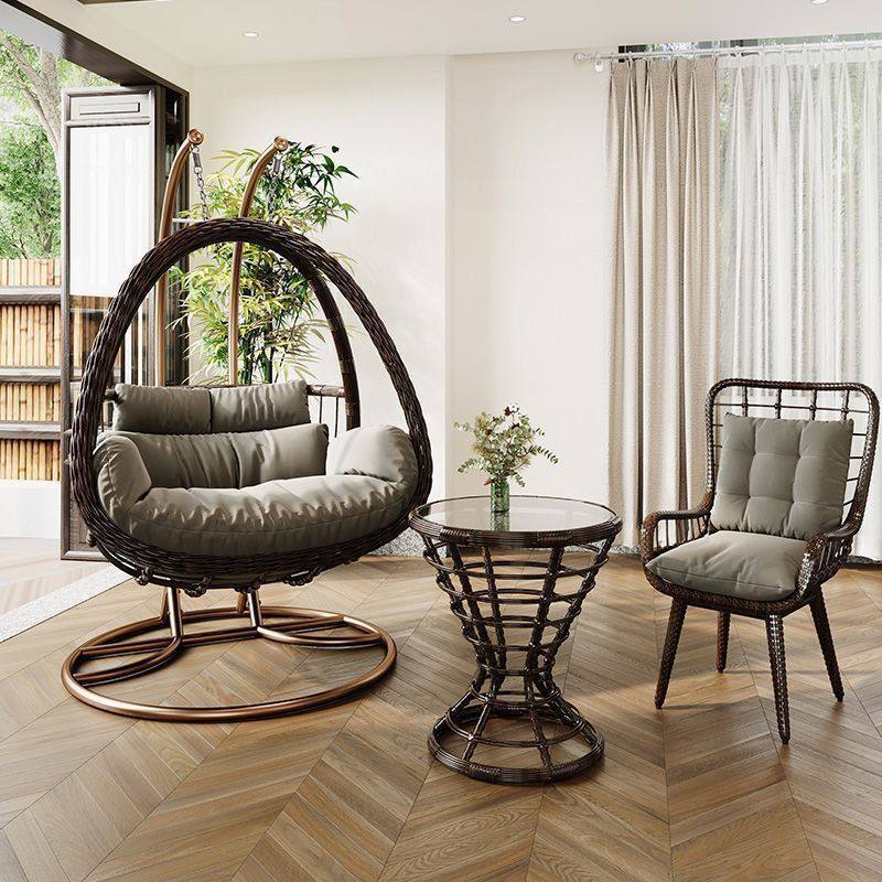 吊篮藤椅室内家用休闲双人吊椅秋千阳台摇篮椅网红卧室庭院摇篮椅