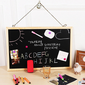 实木小黑板店铺用商用挂式 磁性挂墙摆摊广告牌儿童家用练粉笔字手写宿舍留言板家庭直播间可擦写字板黑板墙贴