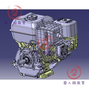 briggs stratton单缸四冲程工业发动机3D数模图纸三维建模STP模型