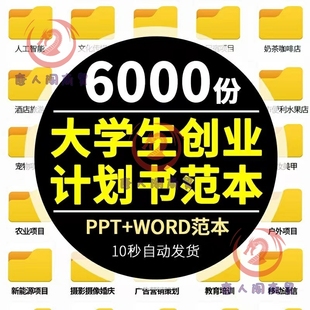 大学生创业创新互联网+大赛项目计划书大创ppt模板挑战杯申请