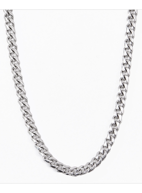 男古巴链马鞭链纯银项链男士粗款