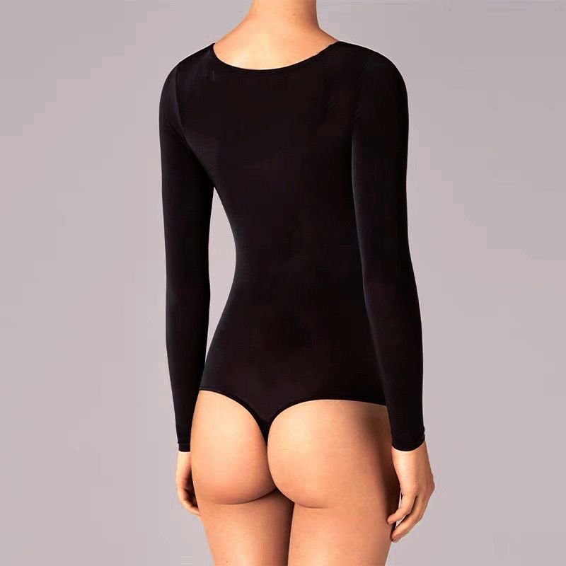 长袖百搭适中丁字棉女开裆连体衣