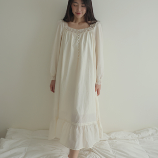 法式 2025年秋款 宫廷风纯棉家居服裙子