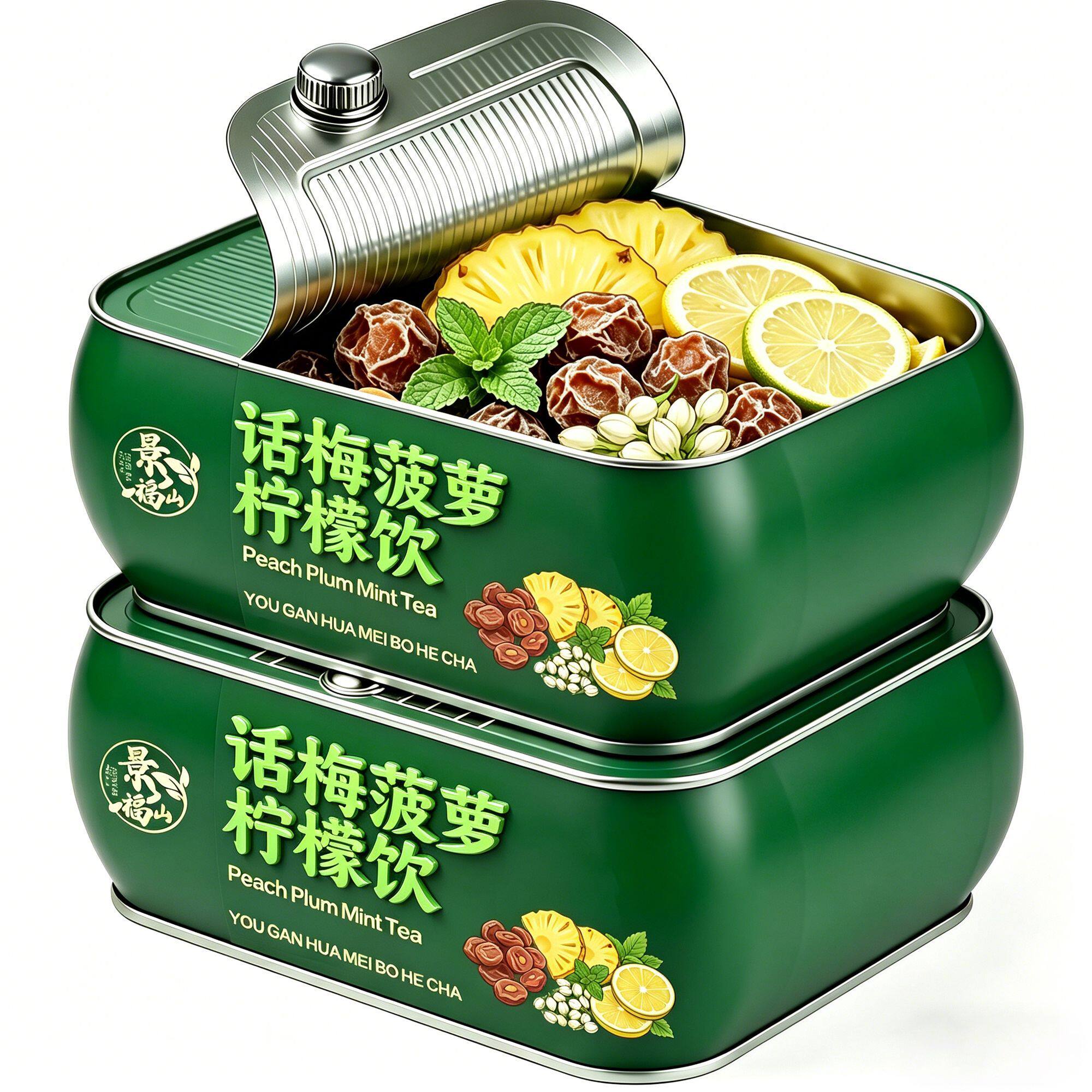 景福山话梅菠萝香水柠檬片薄荷叶茉莉花茶叶泡水喝水果代用茶80g