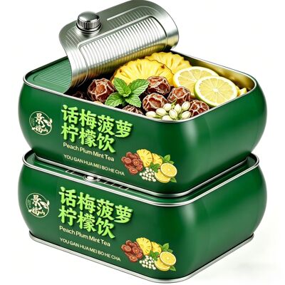 景福山话梅菠萝香水柠檬片薄荷叶茉莉花茶叶泡水喝水果代用茶80g