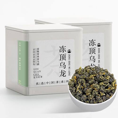 景福山 冻顶乌龙茶叶 特级新茶正宗台湾台式高山乌龙茶浓香型罐装