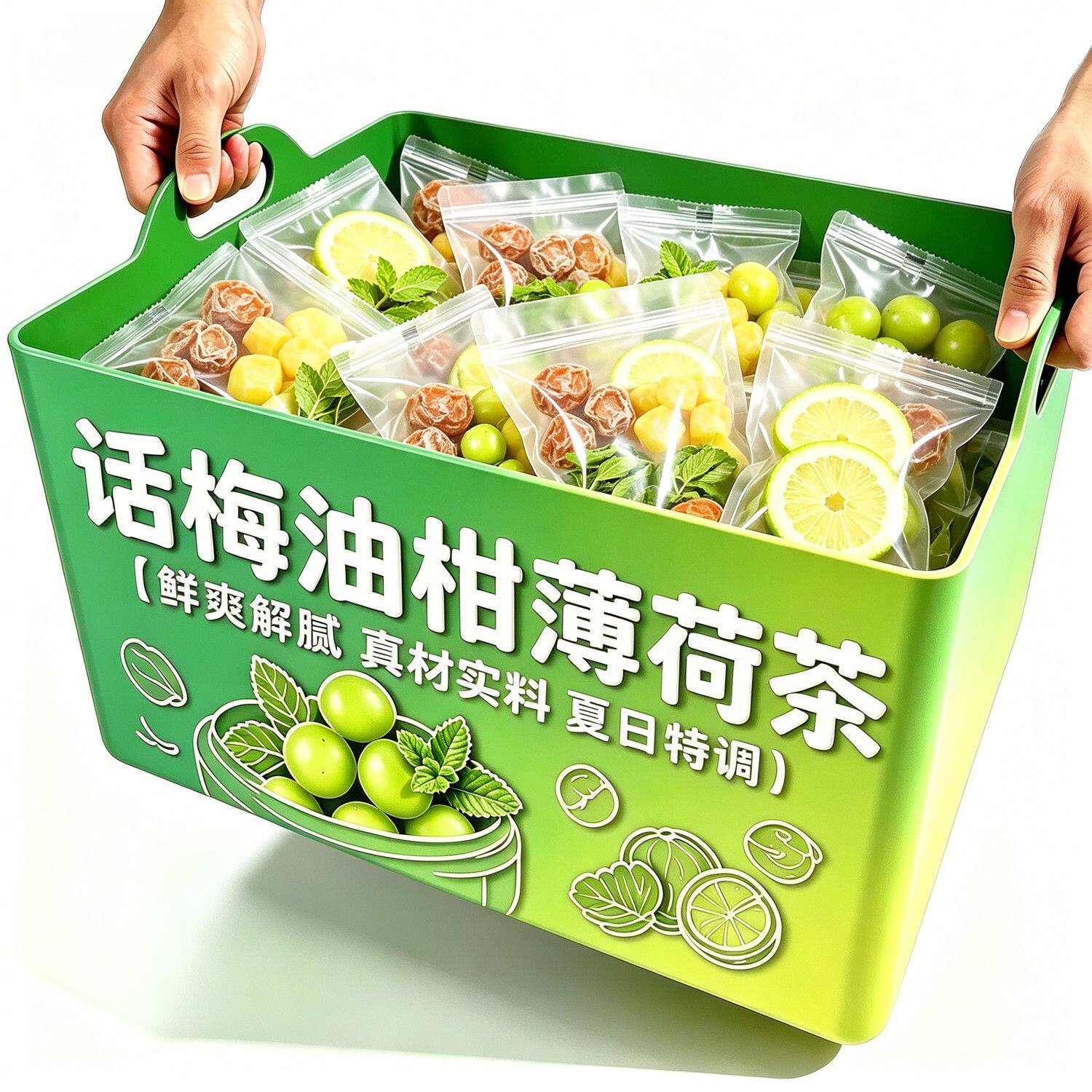 景福山 薄荷话梅油柑柠檬茶喜夏日网红水果茶DIY饮品冷泡茶叶55g