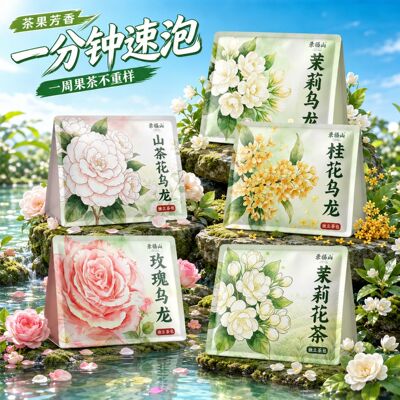 景福山冷泡茉莉花茶桂花山茶花玫瑰乌龙茶铁观音茶包diy奶茶300g