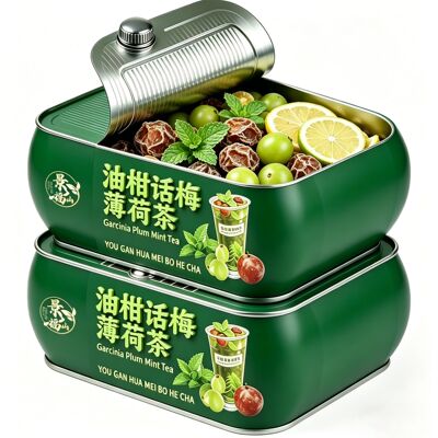 景福山薄荷话梅油柑柠檬茶夏天泡水喝水果茶DIY网红饮品代用茶55g