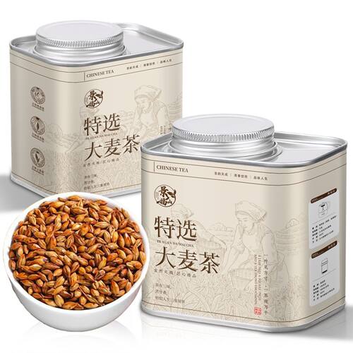 景福山大麦茶原味烘焙炒麦芽苦荞麦全颗粒浓香养生花草茶罐装250g