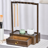 竹楠木抽屉式 笔挂深褐色文房四宝挂笔挂架笔架展示架多功能收纳初