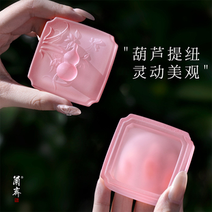 琉璃墨盒印泥盒葫芦造型墨碟多功能墨池毛笔字笔搁书法国画专用盛墨汁带盖砚台文房四宝摆件印泥缸