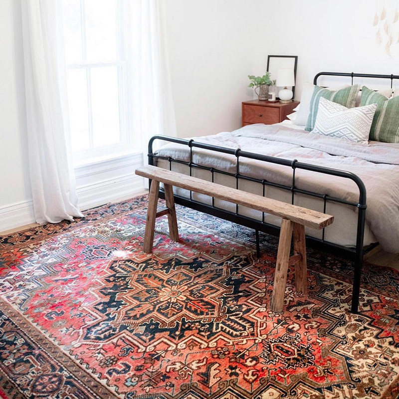 楼兰美惠 美式客厅地毯复古红色客厅茶几毯家用卧室床边毯大面积|ruв категории домашний ткань, ковер - от Buy2taobao.com для оказания профессиональной услуги покупки агента Taobao