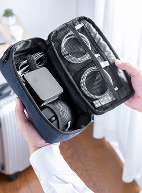 日本SANWA多功能收纳包便携包小型男手包充电器充电宝手机数码包