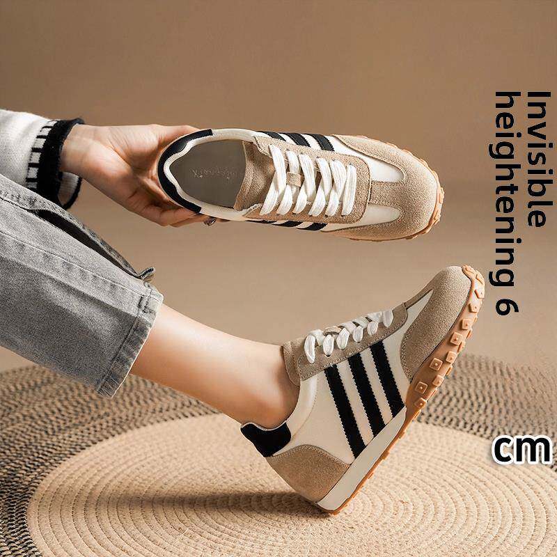 香港小人物增高色块女子道德训练鞋2025春秋季新款韩式休闲运动阿