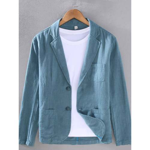 香港春秋男士亚麻商务休闲西服夹克潮流百搭便服棉麻布料单西外套