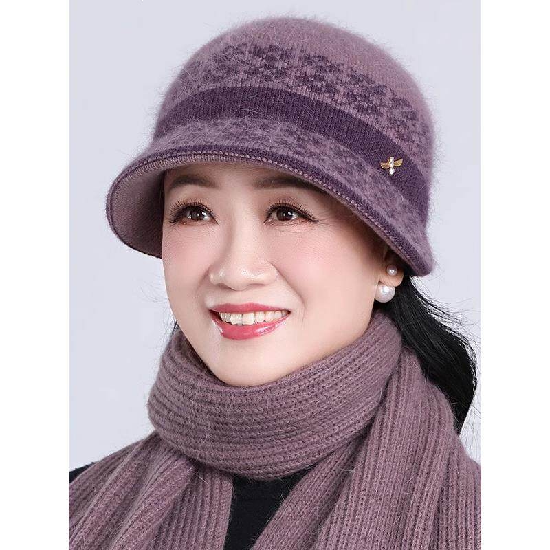 中老年人秋冬天帽子女老人奶奶冬季妈妈加绒保暖老太太针织毛线帽