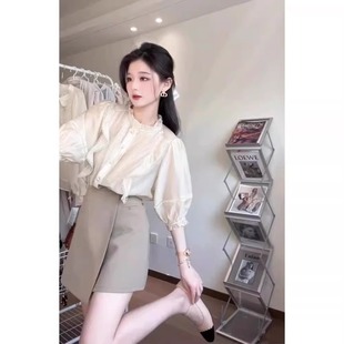 夏季 时尚 甜美显瘦衬衫 通勤百搭气质两件套装 2025年新款 FAshi 法式