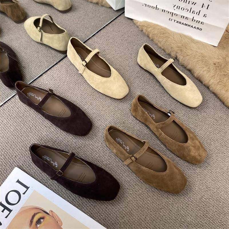 香港覆古百搭单鞋女春2025新款平底时尚简约软皮英伦风方头小皮鞋,女鞋,浅口单鞋,淘宝优惠券,粉丝福利购,淘宝优惠卷