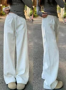 韩国Honey koko⭐深灰色运动裤女秋款窄版阔腿裤显瘦休闲宽松卫裤