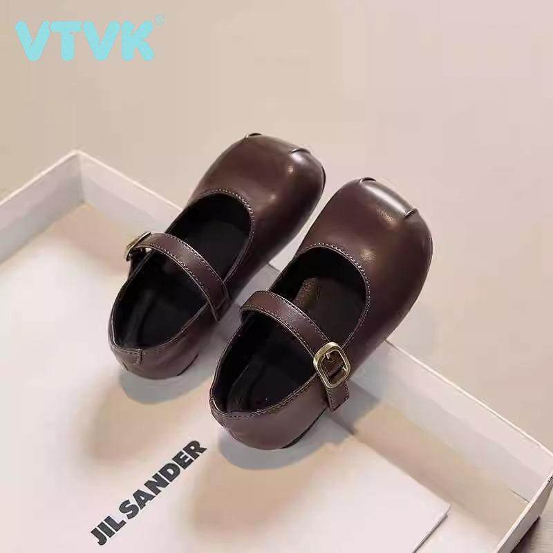 VTVK女童皮鞋春秋儿童玛丽珍公主鞋2025新款女孩软底真皮平底单鞋