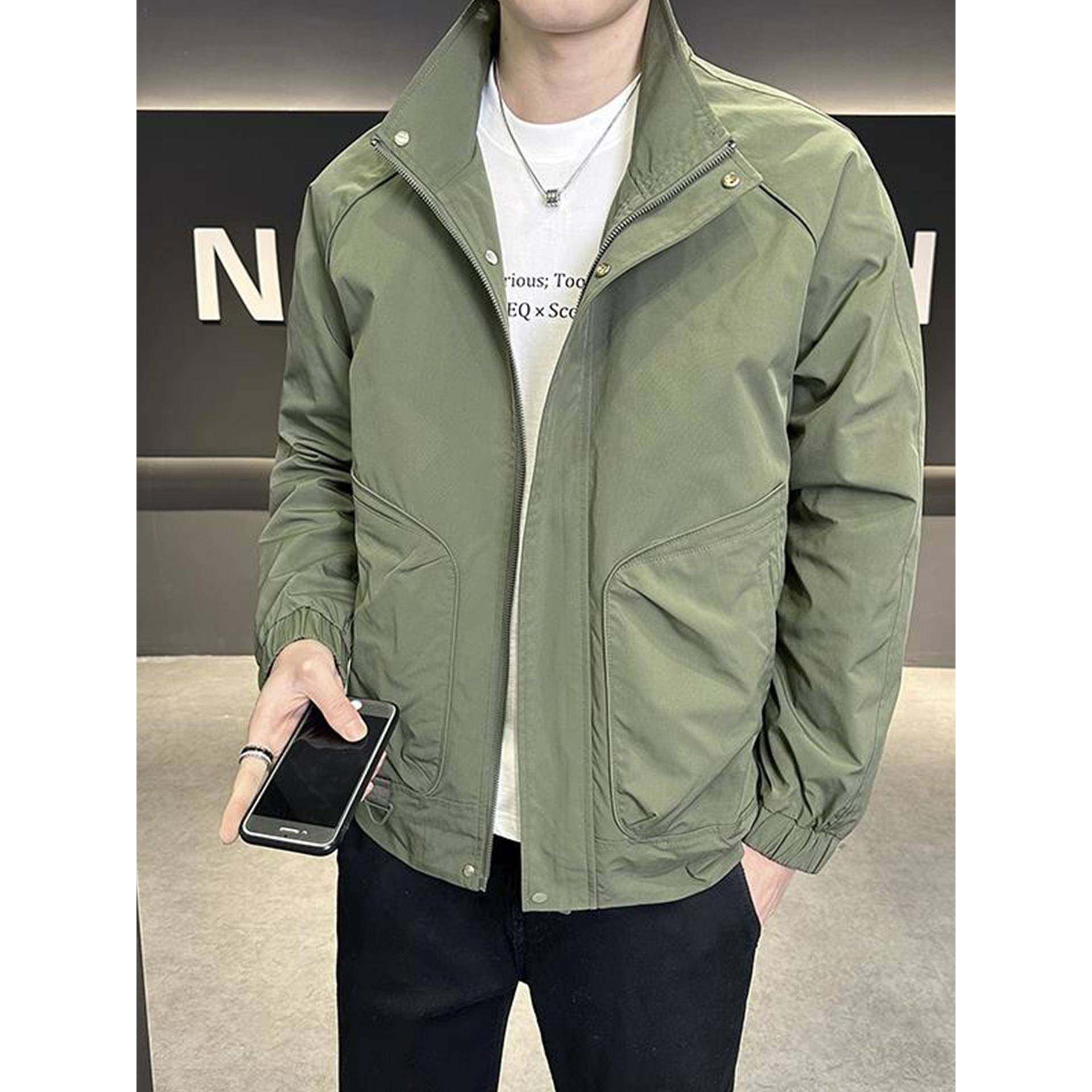 高级感立领夹克外套男士秋季2025新款宽松加厚冬季保暖开衫上衣潮,男装,夹克,淘宝优惠券,粉丝福利购,淘宝优惠卷