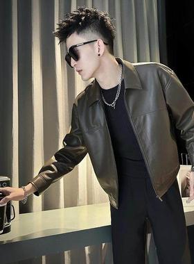 痞帅炸街皮衣男款潮流夹克短款上衣2525新款秋冬装高级感潮牌外套